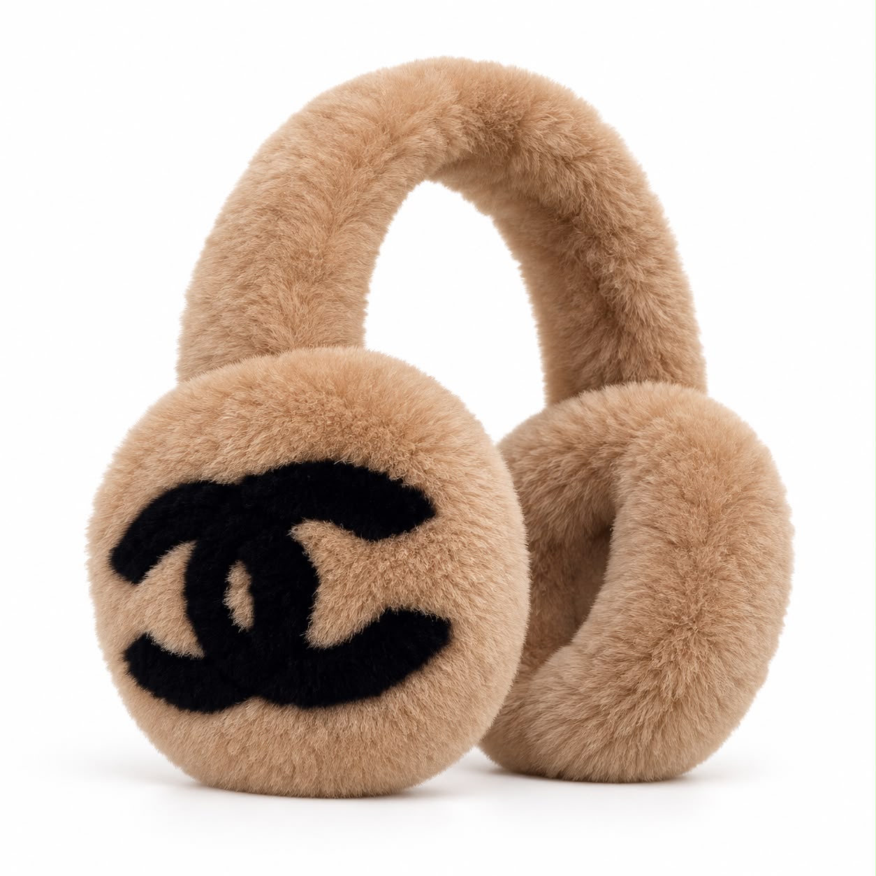 Beige Faux Fur Earmuffs