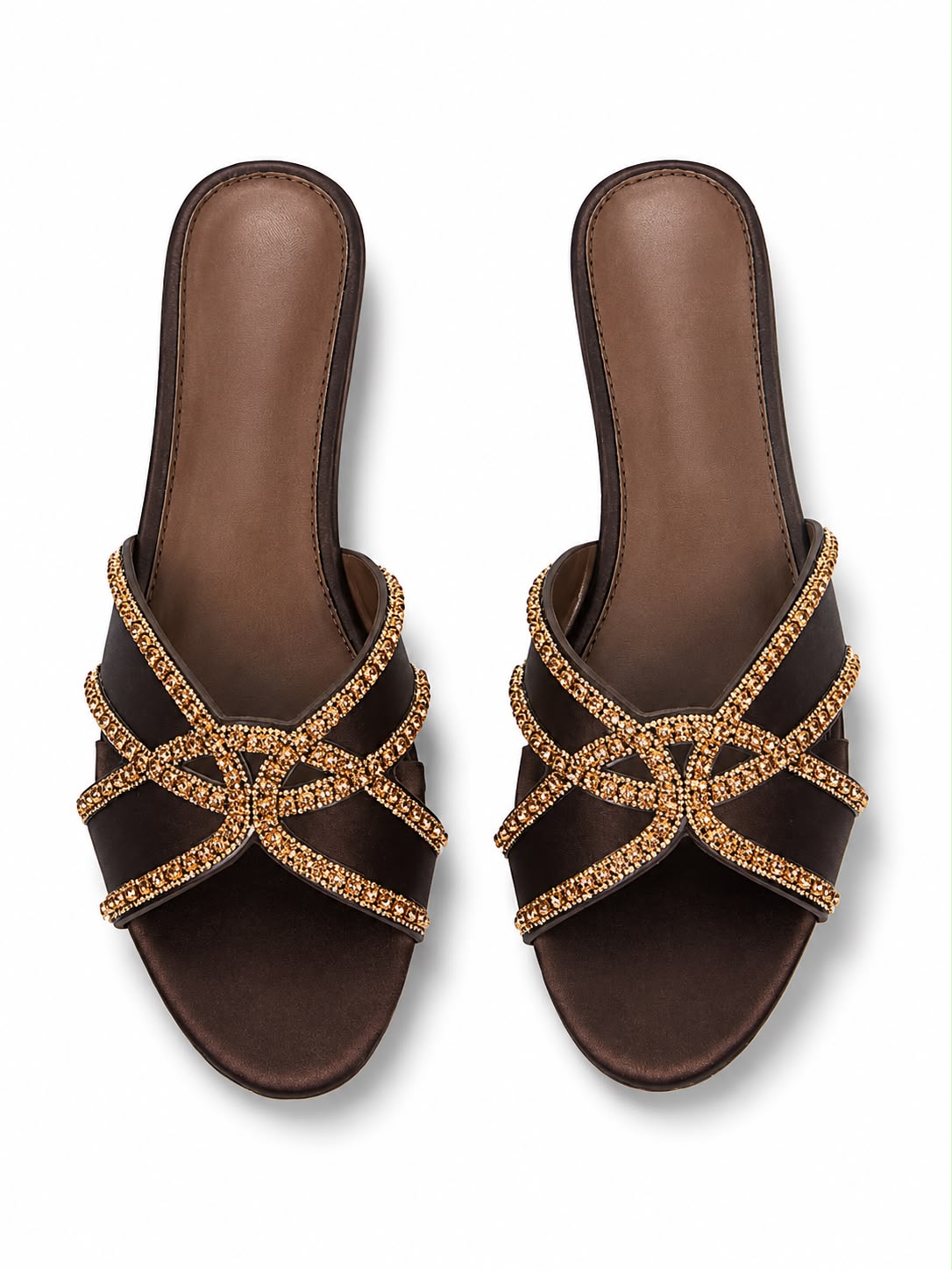 Crystal Flat Slide Sandal