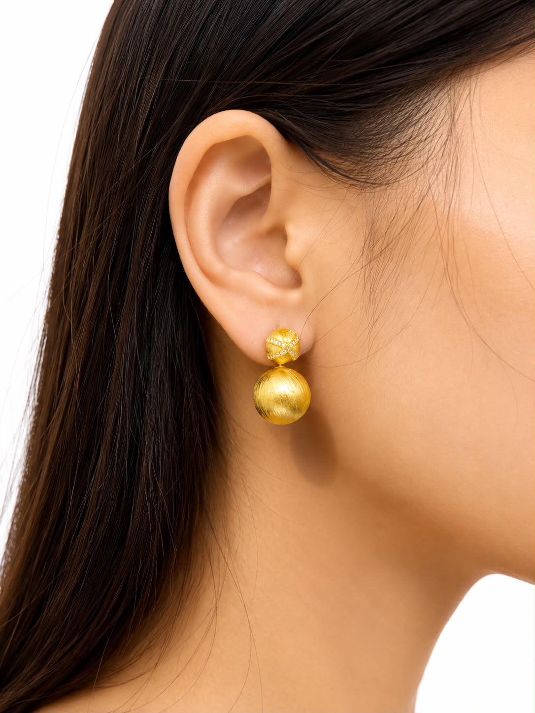 Gold Ball Stud Earring