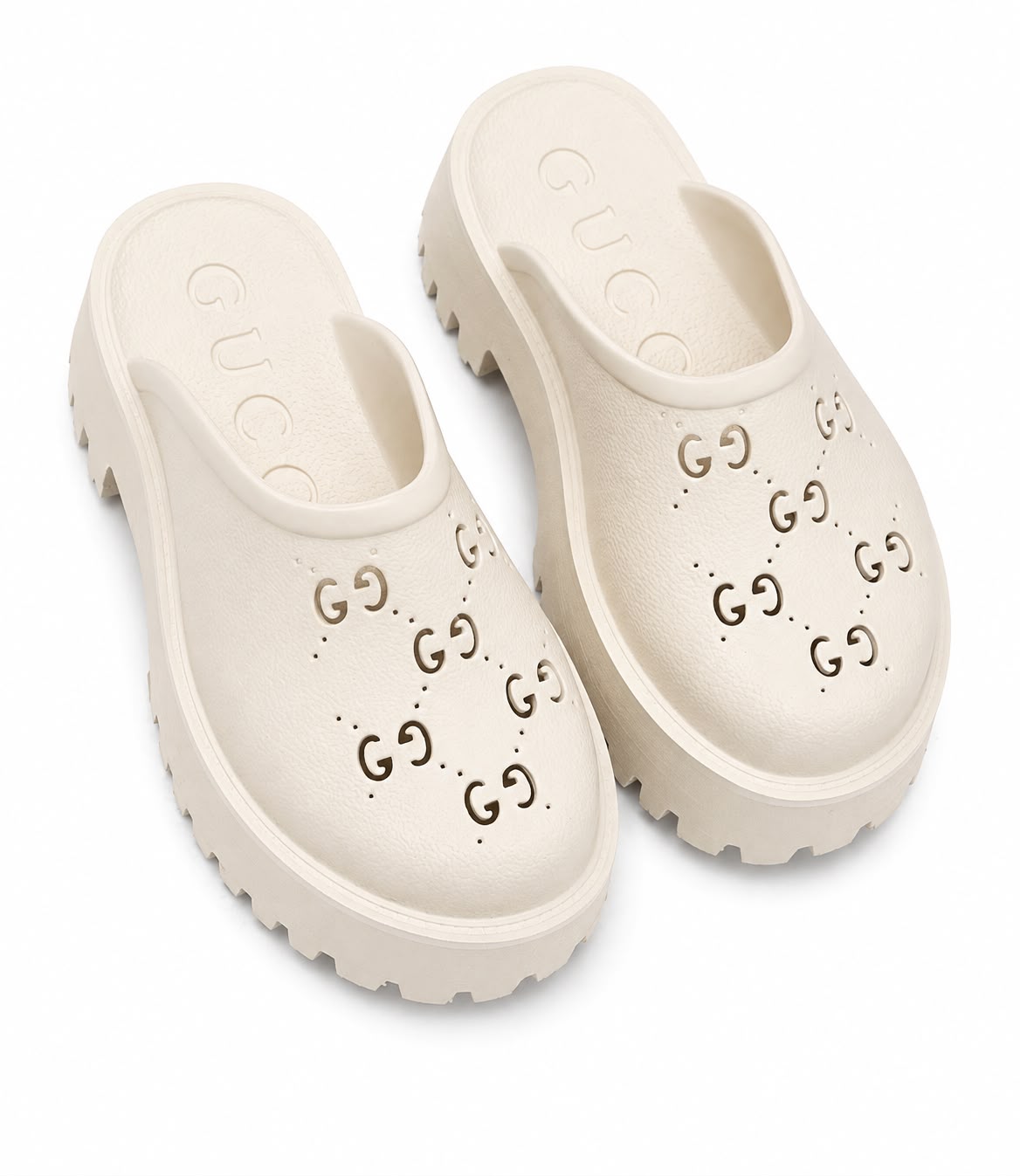 Gucci GG perforated rubber clogs