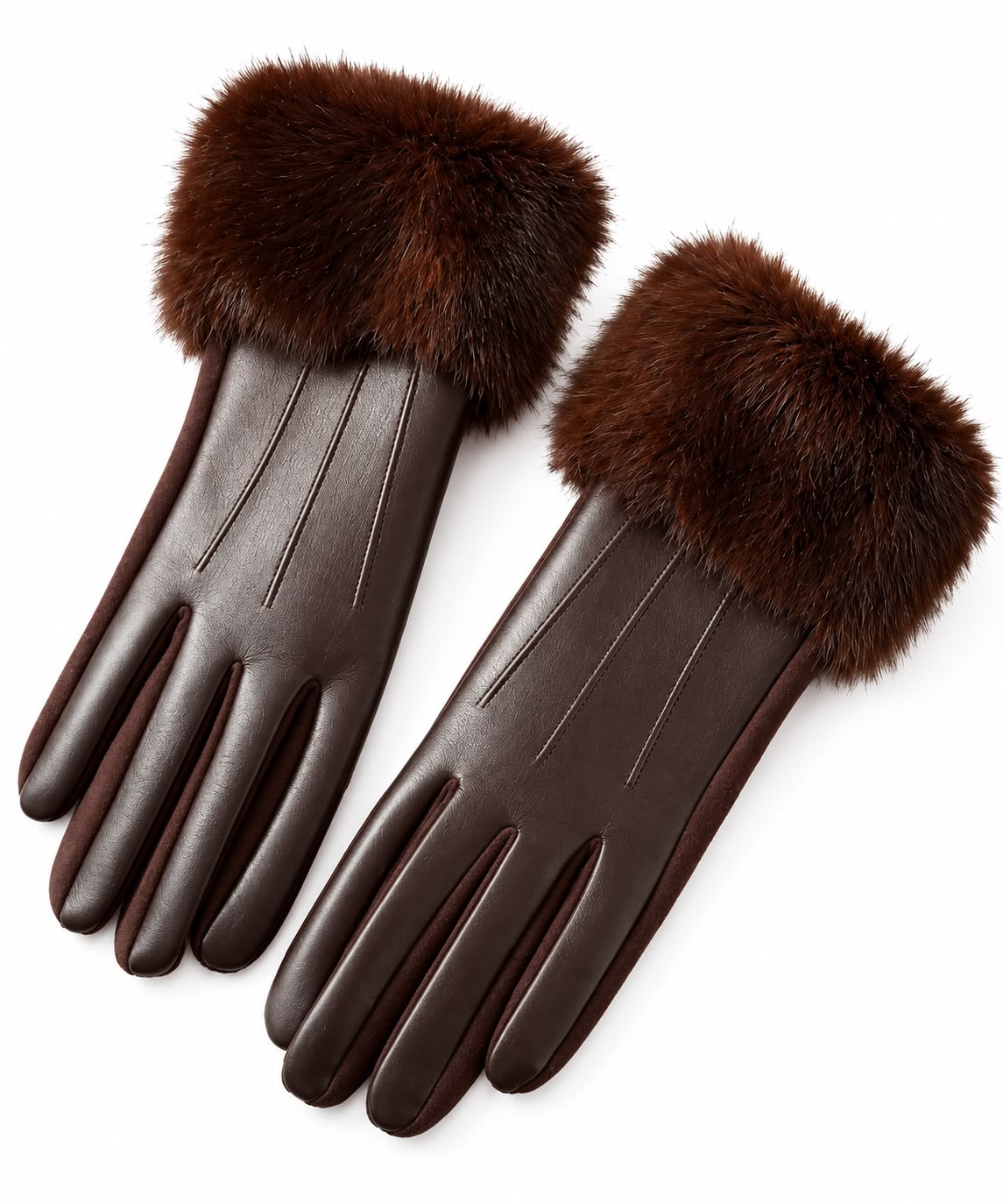 Winter Fur-Cuff Gloves