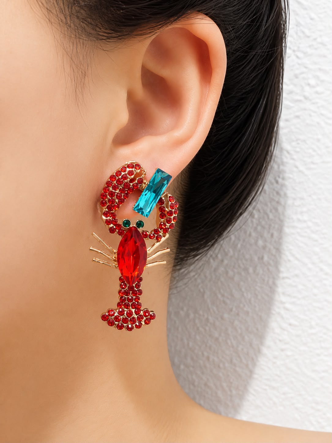 Lobster-Shaped Statement Earrings