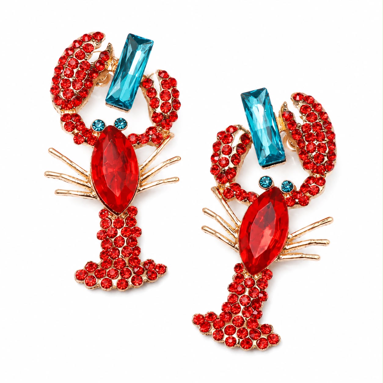 Lobster-Shaped Statement Earrings