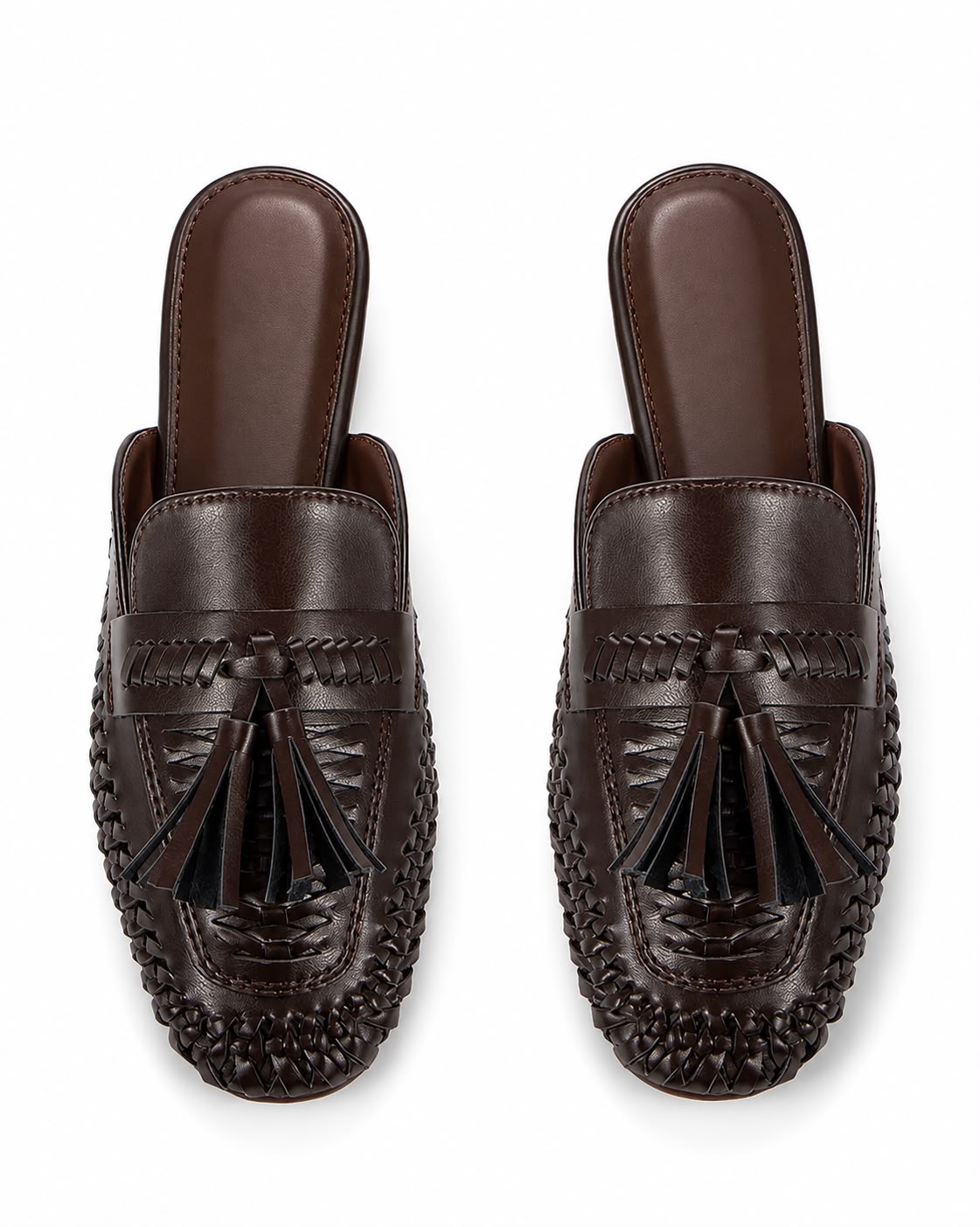 Leather tassel mule loafer