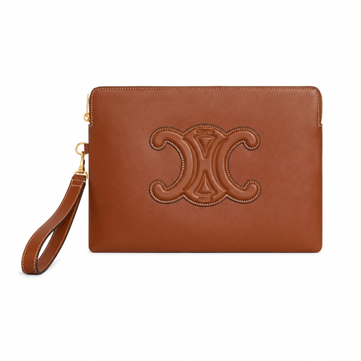 CELINE Pouch Triomphe Shiny Calfskin