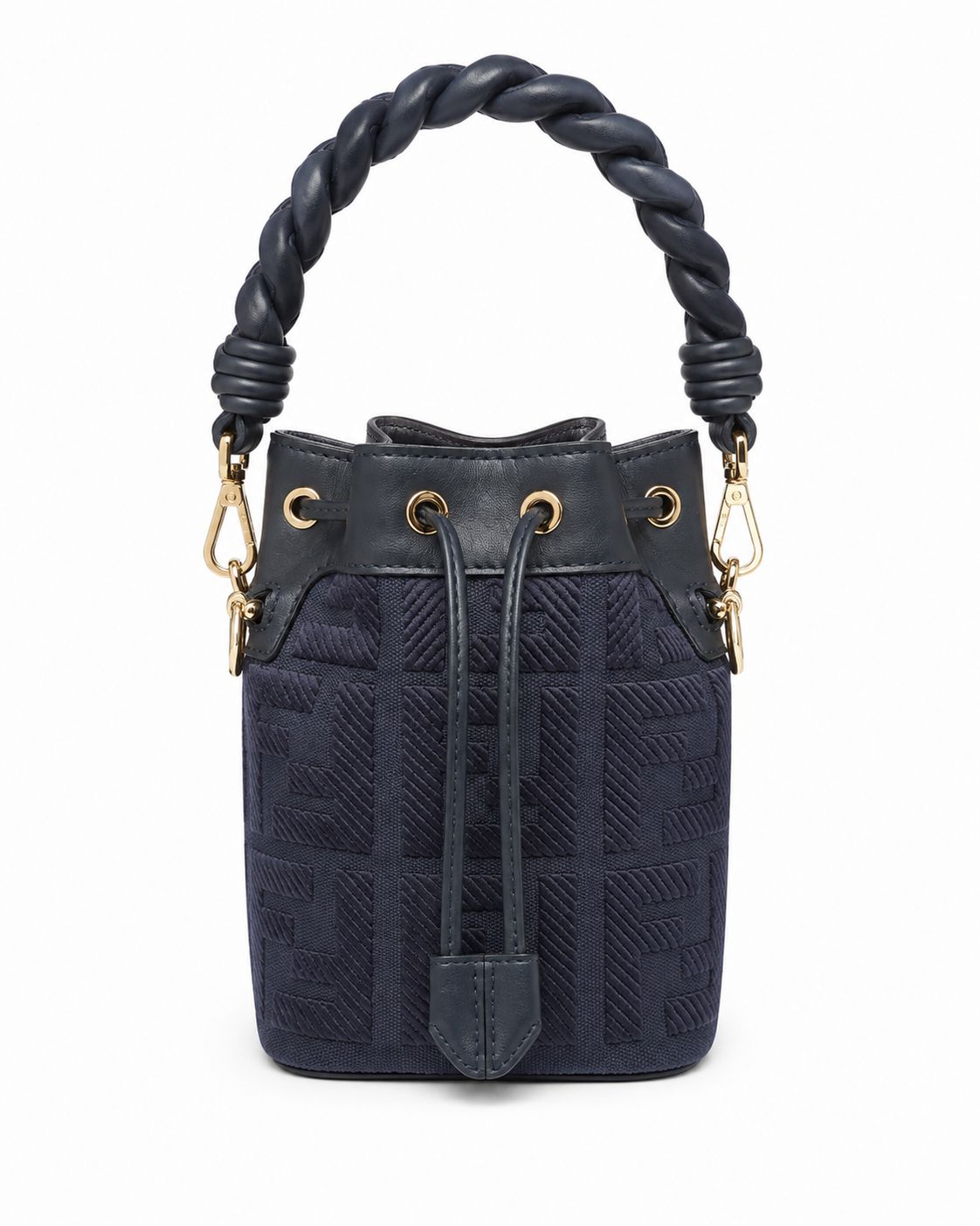 Fendi Mon Trésor Mini FF Canvas Bucket Bag