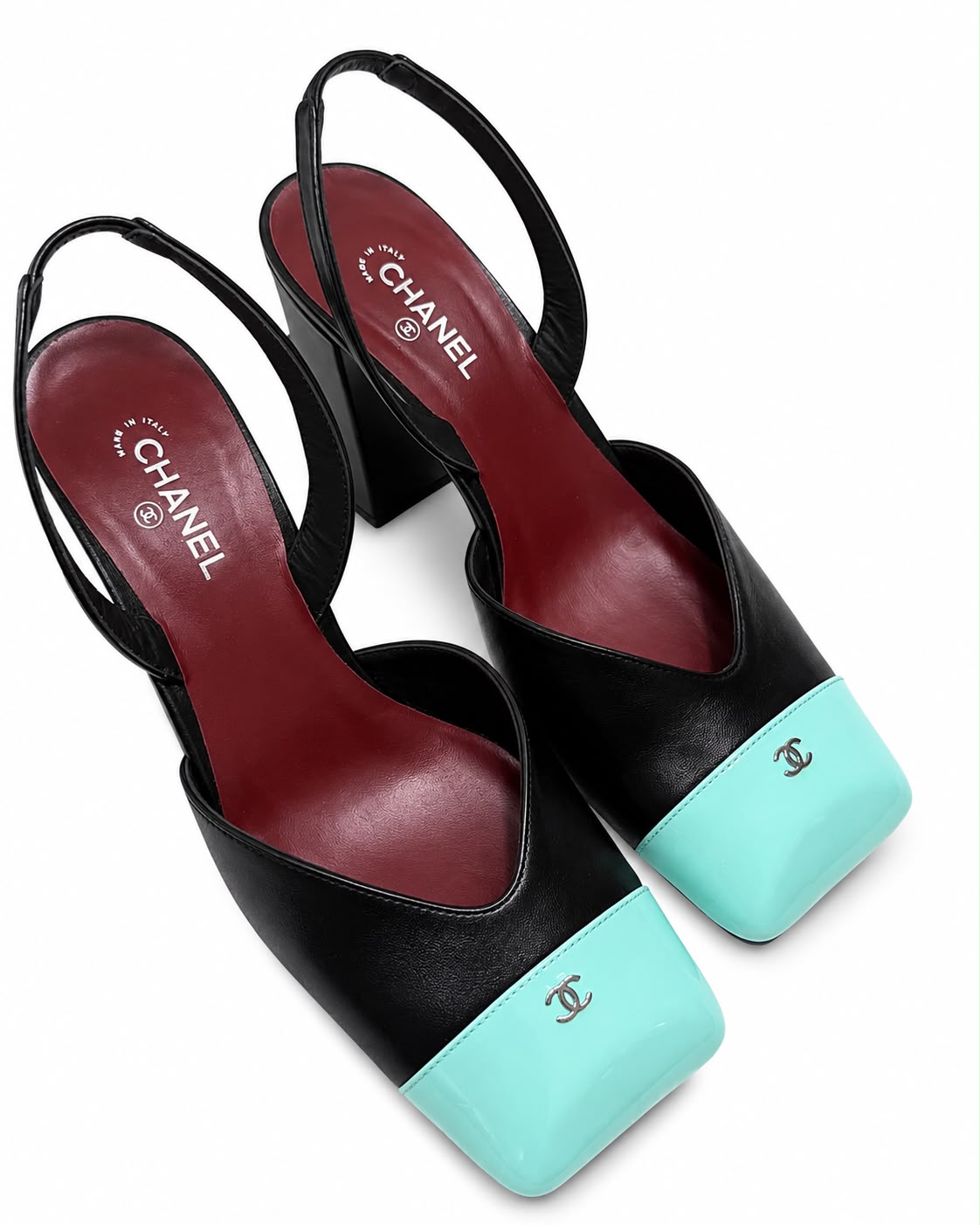 Slingback Pump with a square cap toe and block heel