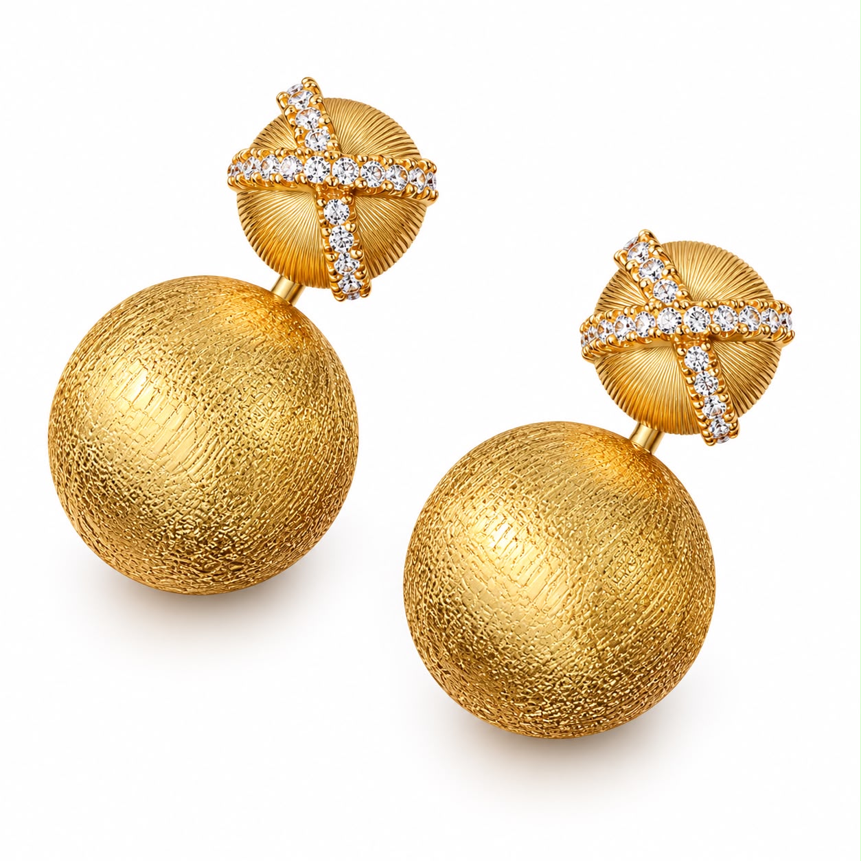 Gold Ball Stud Earring