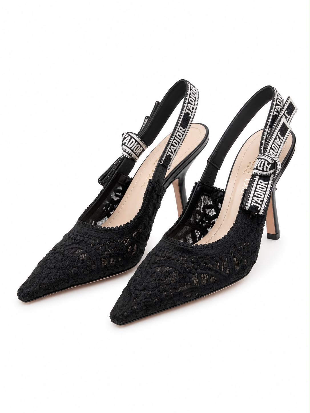 Dior J'Adior Slingback Pump in Black Cotton Lace