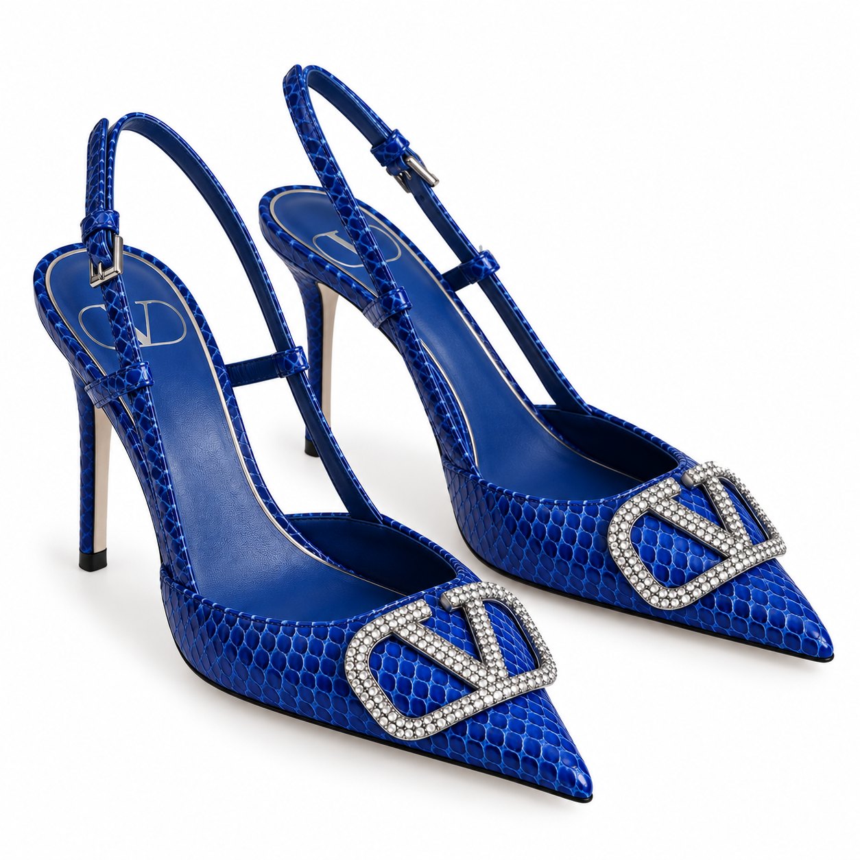 Valentino Garavani VLogo Signature Crystal Slingback Pumps