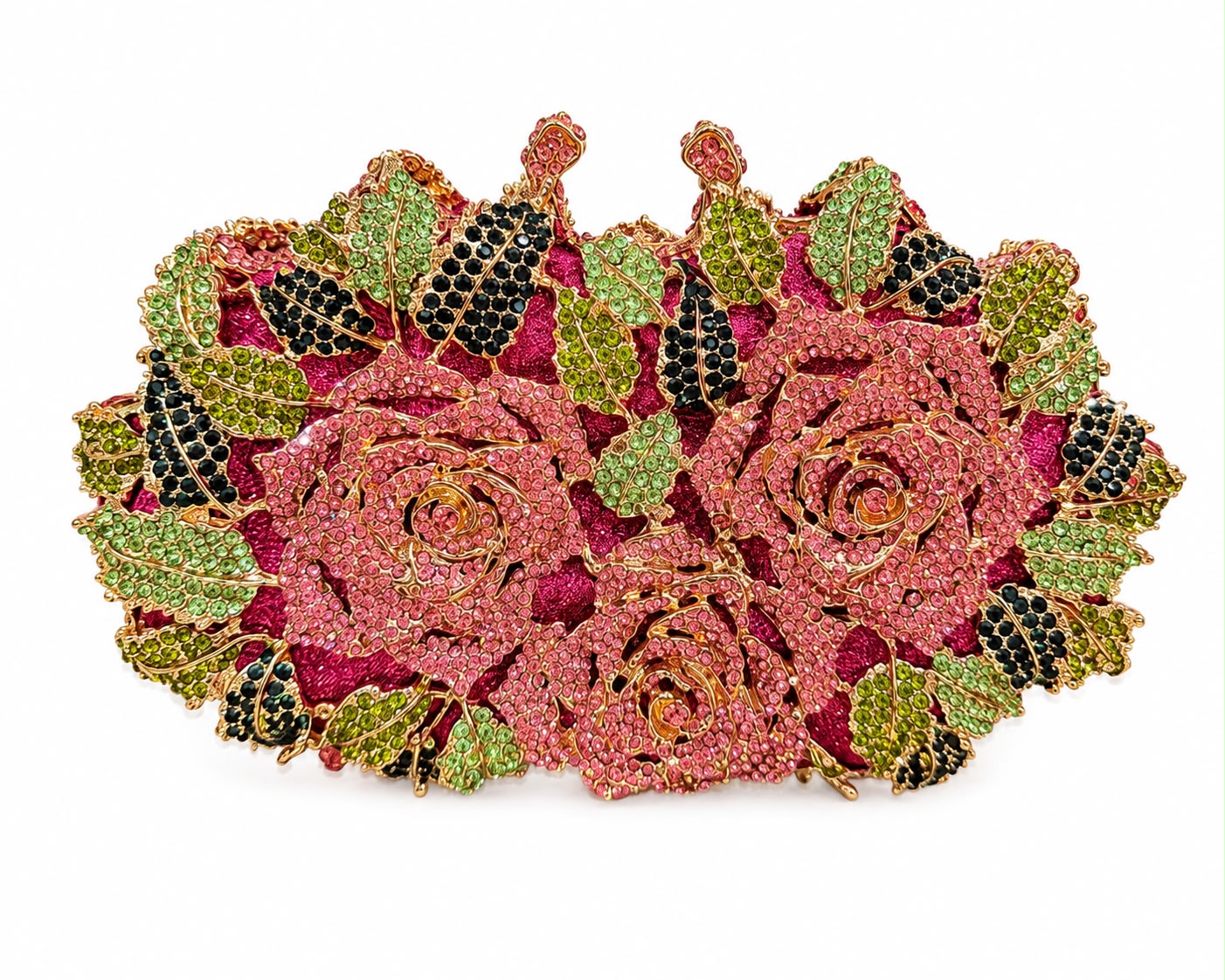 Floral Crystal Evening Clutch / Minaudière / Statement Occasion Bag