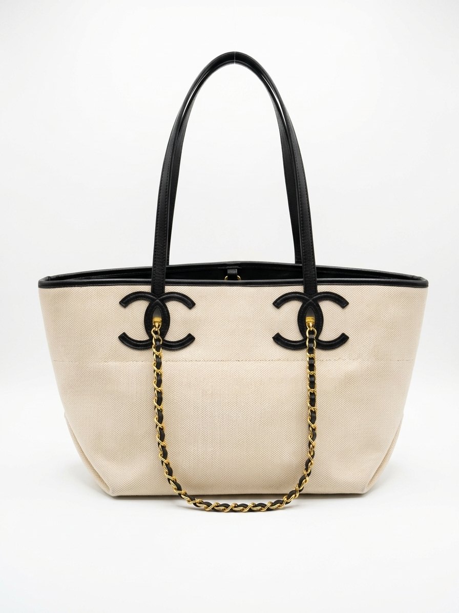 Chanel Canvas & Calfskin Tote Bag