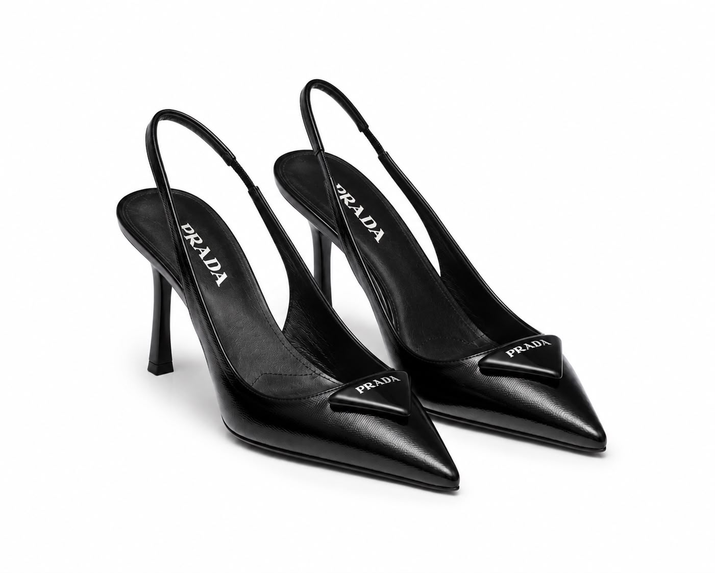 PRADA Leather Slingback Pointed Pumps