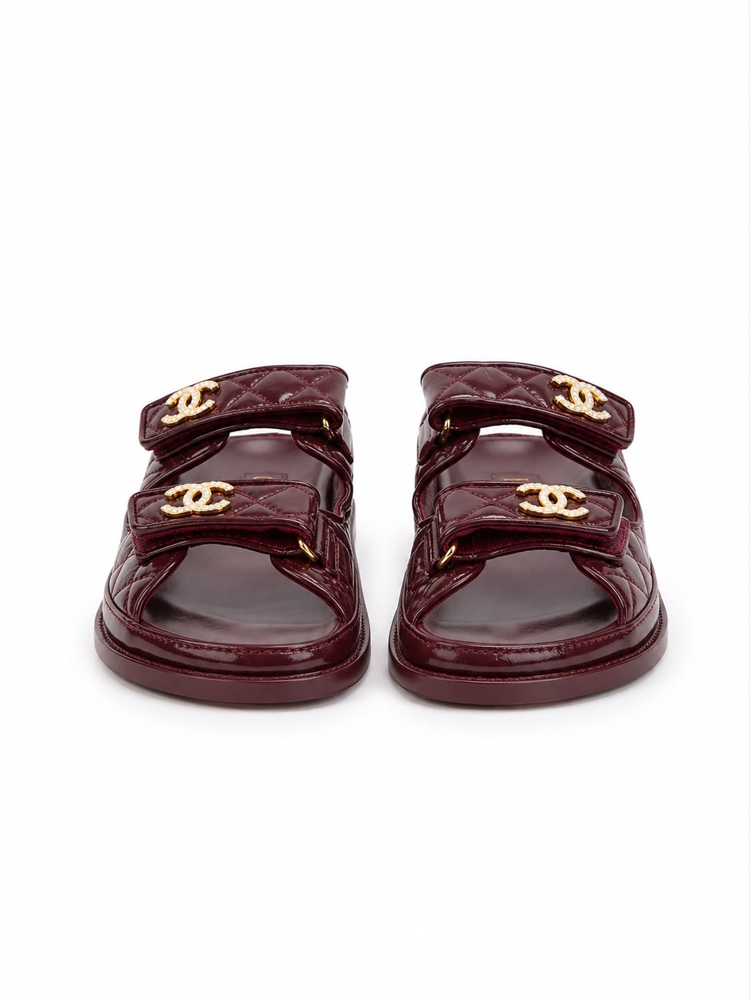 Chanel double-strap slide sandals - quilted lambskin or calfskin leather